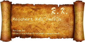 Reichert Kálmán névjegykártya